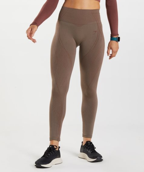 Legginsy Gymshark Apex Seamless Damskie Ciemny Brązowe | PL 384SGH